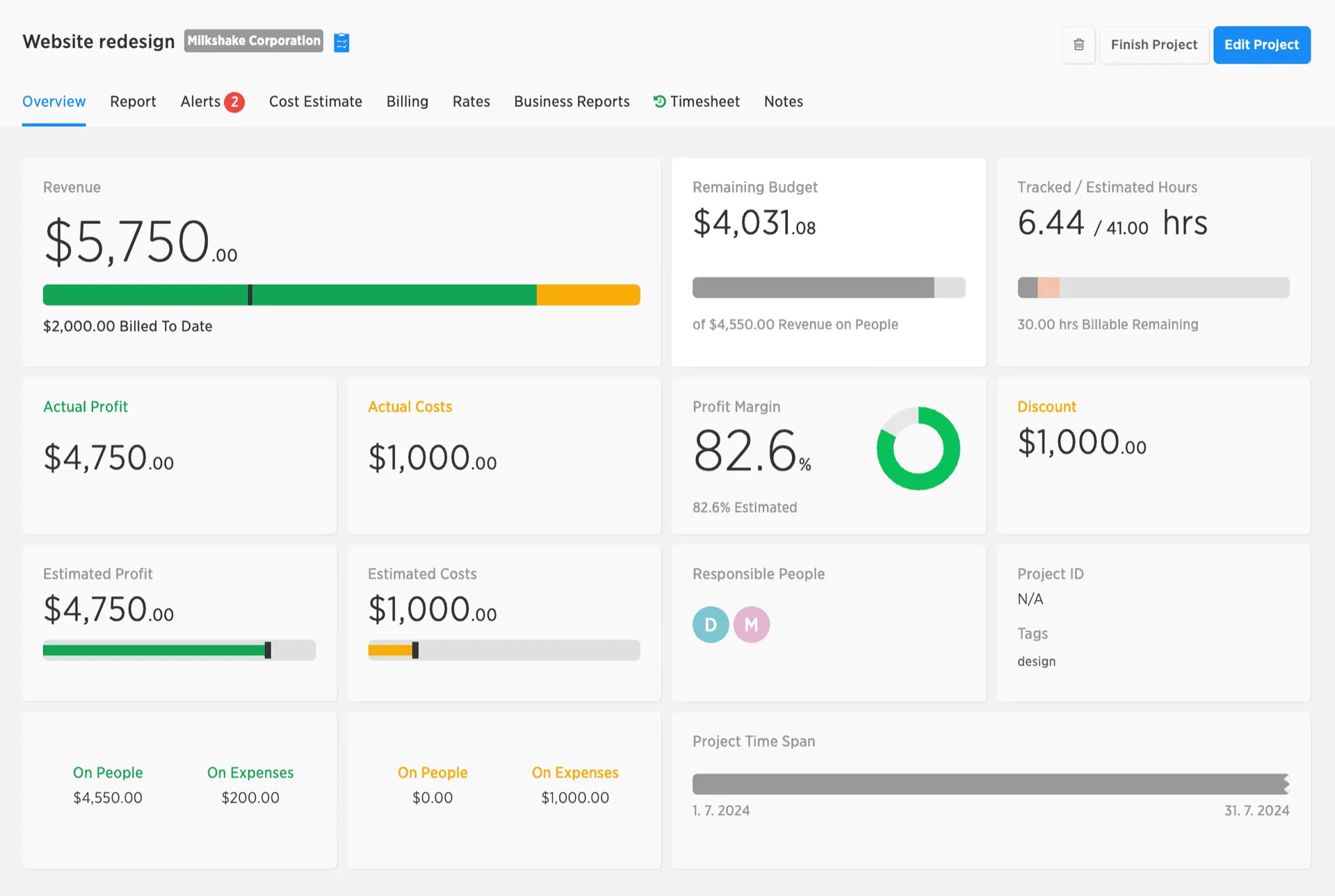 Costlocker app interface